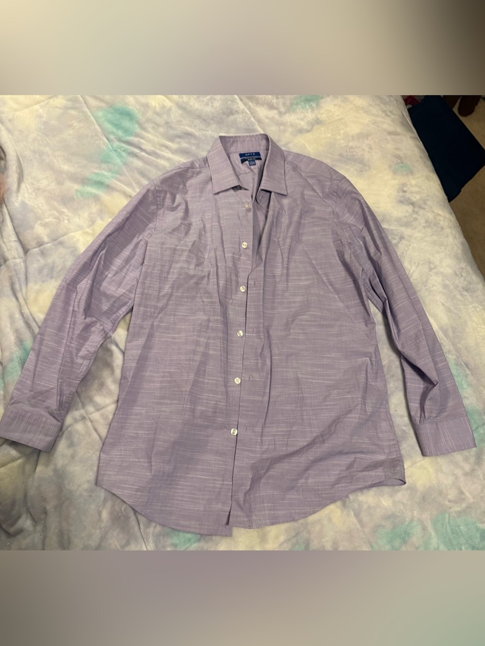 Apt. 9 Men's Lavender Textured Button-Up Dress Shirt